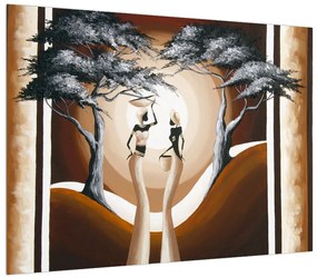 Orientális kép két nő és a fa (70x50 cm)