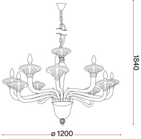 Ideal Lux - Csillár láncon BRIGITTA 12xE14/40W/230V átm. 120 cm átlátszó