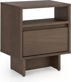 Zolia éjjeliszekrény 40 cm fiókkal lábazaton - elegáns dió