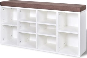 vidaXL 10 rekeszes cipős polc fehér