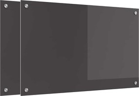 vidaXL Konyhai splashback 2 pcs Sötétszürke 80 x 50 cm edzett üveg