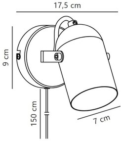 Nordlux - Fali spotlámpa LOTUS 1xE14/40W/230V