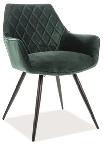 SZÉK LINEA VELVET FEKETE/ ZÖLD BLUVEL 78