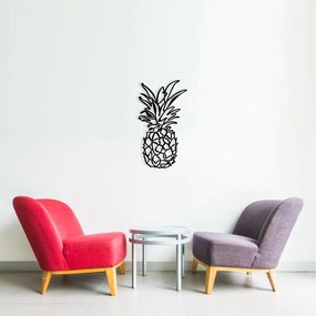 Ananas fém fali dekoráció, 33×60 cm
