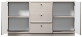 Lorini komód 150 cm - kasmír / fekete fogantyúk