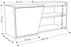 FIONA cipőtároló 37x104 cm barna/antracit