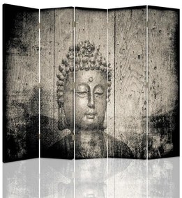 Gario Paraván Buddha szürke képe Méret: 180 x 170 cm, Kivitelezés: Klasszikus paraván