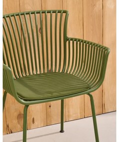 Sötétzöld fém kerti szék Surpika – Kave Home