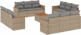 vidaXL 13részes vegyes bézs polyrattan kerti ülőgarnitúra párnákkal