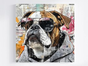 Canvas Graffiti Street Art Grunge Urban Kutya Bulldog Vászonkép 80x80