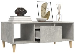 Betonszürke szerelt fa dohányzóasztal 90x50x36,5 cm