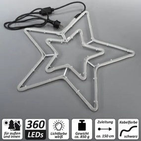 Karácsonyi csillag 360 Led hideg fehér 55 cm