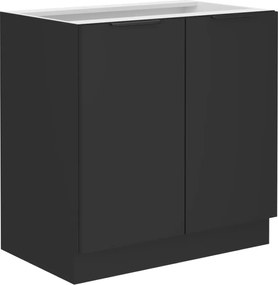 Alsó szekrény, fekete, SIBER 80 D 2F BB