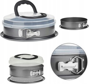 Tortaforma Fém Sütemény Fedővel 26X10 CM