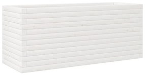 fehér tömör fenyőfa kerti virágláda 110 x 40 x 45,5 cm