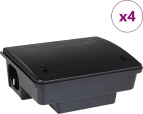 vidaXL 4 db fekete egérfogó 23x19x9,5 cm