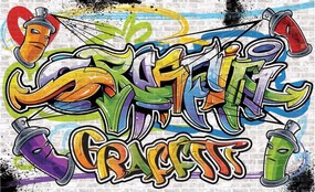 Ifjúsági fotótapéta Graffiti feliratok Szuper Mintás flizelin Ragasztó Ajándék