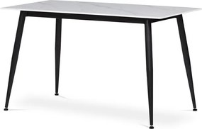 Étkezőgarnitúra 4 székkel, 130x70x76 cm, kerámia, márvány, ASE-1038 WT2