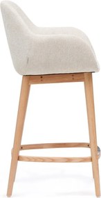Bézs kárpitozott karfás bárszék (ülésmagasság 66 cm) Konna – Kave Home