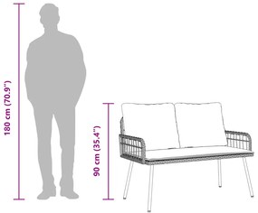 Kerti Pad Natúr 114x64x78 cm Polirattan