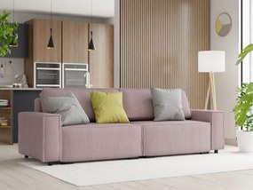 Világos rózsaszín kinyitható háromüléses kanapé SMART