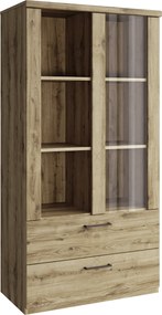 Alacsony vitrin 1W2S, navarra tölgy, DORSI