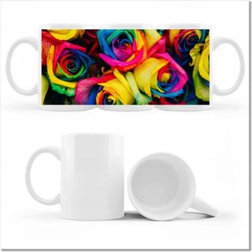 Nyomott mintás bögre Színes rózsák Virágok