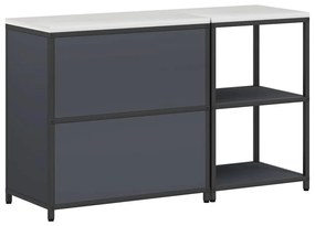 Konyhai Tároló Készlet ajtóval 2 pcs Antracit 150 x 50 x 92 cm