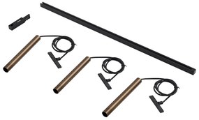 Modern sínrendszer 3 medálos lámpával, bronz, 1 fázisú - Slimline Keno