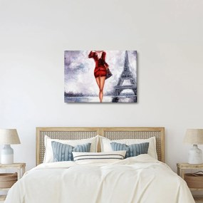 Kép - Nő és az Eiffel-torony (70x50 cm)