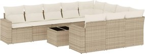 vidaXL 11 részes bézs polyrattan kerti ülőgarnitúra párnákkal