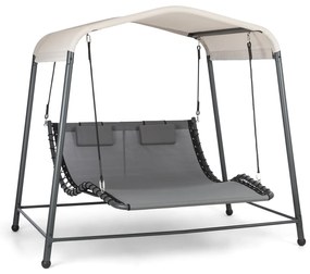 Blumfeldt Palermo, dupla hintaágy szabadon álló, acél keret, párna, tető, szürke