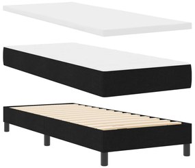 Boxspring Ágy Matrac Fekete 80x200 cm Szövet