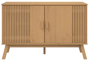 OLDEN barna tömör fenyőfa tálalószekrény 114 x 43 x 73,5 cm