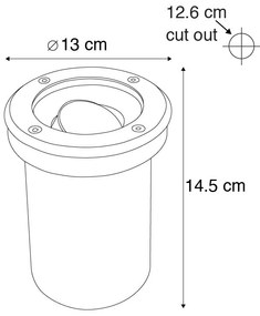 6 db modern kültéri talajszpot rozsdamentes acélból, IP65, állítható - Delux