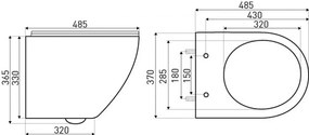 Delos WH fali rimless WC soft-close ülőkével