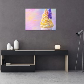 Üveg kép - Levendulás fagylalt (70x50 cm)