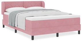 Boxspring Ágy Mattal Rózsaszín 140x190 cm Bársony
