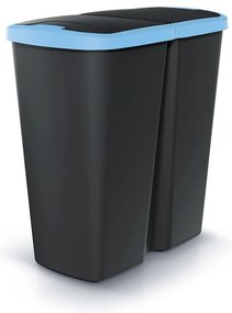 Hulladékgyűjtő DUO fekete, 45 l, kék / fekete