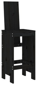 2 db fekete tömör fenyőfa bárszék 40x42x120 cm
