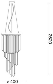 Ideal Lux-Kristály csillár zsinóron CARLTON 8xE14/40W/230V átm. 40cm fényezett króm