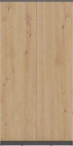 MIX SD-90 gardróbszekrény akasztós és polcos résszel, antracit-tölgy