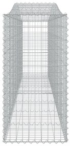 vidaXL 4 db íves horganyzott vas gabion kosár 400x50x100/120 cm
