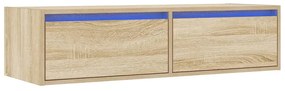 TV szekrény LED világítással sonoma tölgy 100X35,5x25 cm