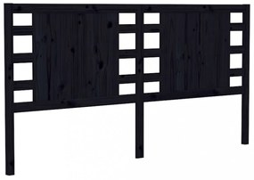 fekete tömör fenyőfa fejtámla 206x4x100 cm