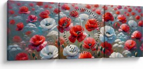 Kép - Pipacsmező (órával) (90x30 cm)