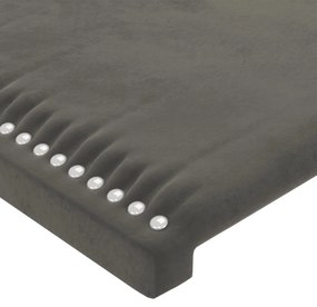sötétszürke bársony LED-es fejtámla 93x16x118/128 cm