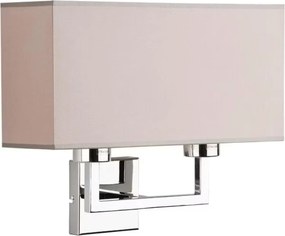 Dekoratív fali lámpa króm bézs téglalap alakú lámpabúra nappaliba Alfa