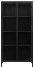 Fekete fém tálalószekrény 90x190 cm Bronco – Unique Furniture