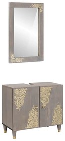 Fürdőszoba bútor szett tárolóval 2 pcs Szürke 62 x 33 x 58 cm